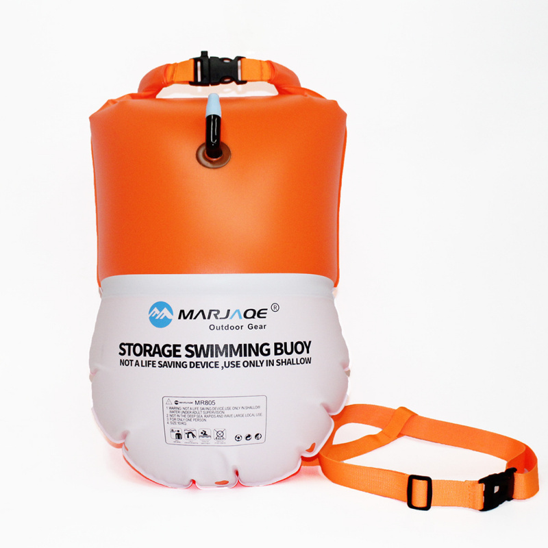 Swim Buoy Open Water - MARJAQE Schwimmboje mit Wasserflaschenfach, wasserdicht, für