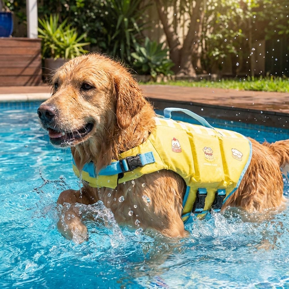 Life Jacket Buoyancy - Wasserdichte Hunde-Schwimmweste, verstellbar, hoher Auftrieb, Hundeschwimmanzug,